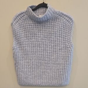 John + Jenn Chunky Mock Neck Vest - Pale Blue